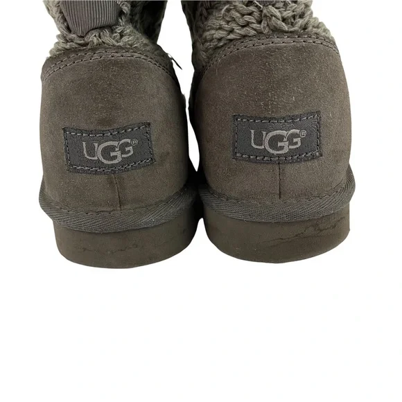 UGG Isla Sweater Cable Knit Boots in Gray Size 7 - Picture 13 of 16